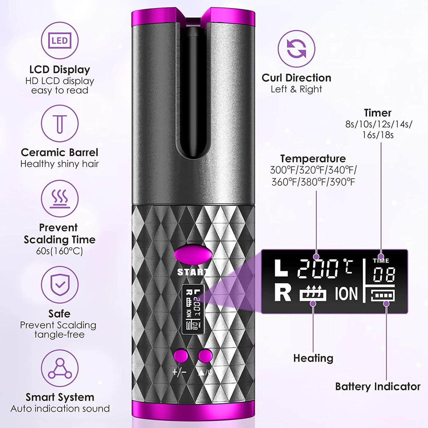 INSTAWAVE CORDLESS HAIR CURLER