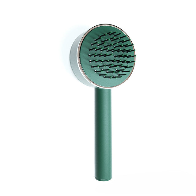 Green Self Cleaning Hair Brush